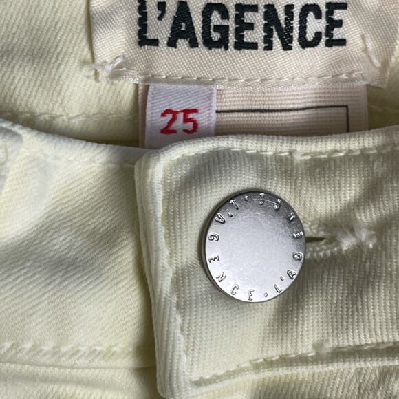 L’AGENCE Pale Yellow High Rise Skinny Jeans Size 25 NWT - Picture 5 of 6